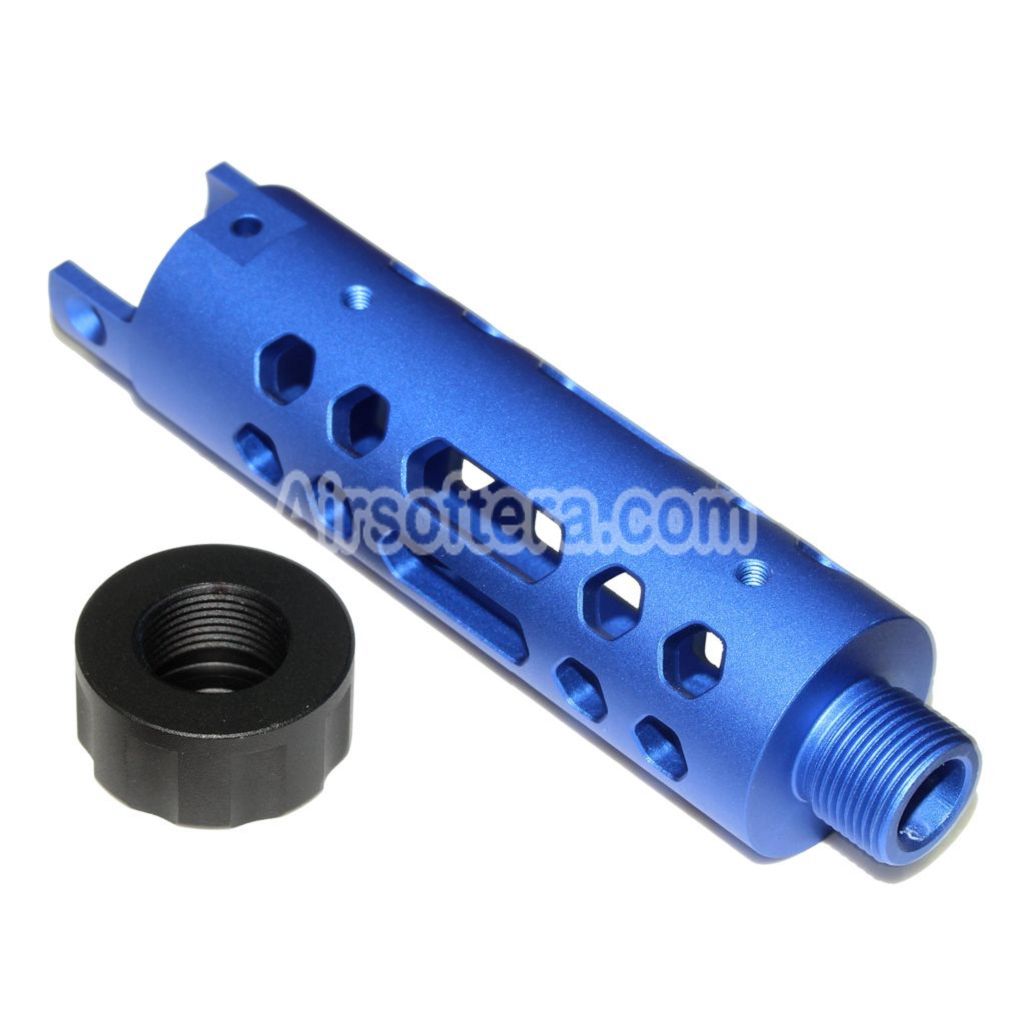 Airsoft 5KU CNC Aluminium Outer Barrel Type-A For ACTION ARMY AAP-01 GBB Pistols Blue