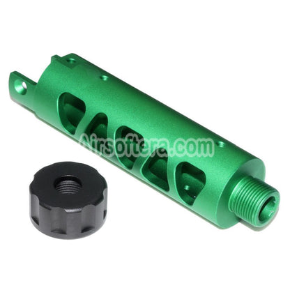 Airsoft 5KU CNC Aluminium Outer Barrel Type-D For ACTION ARMY AAP-01 GBB Pistols Green