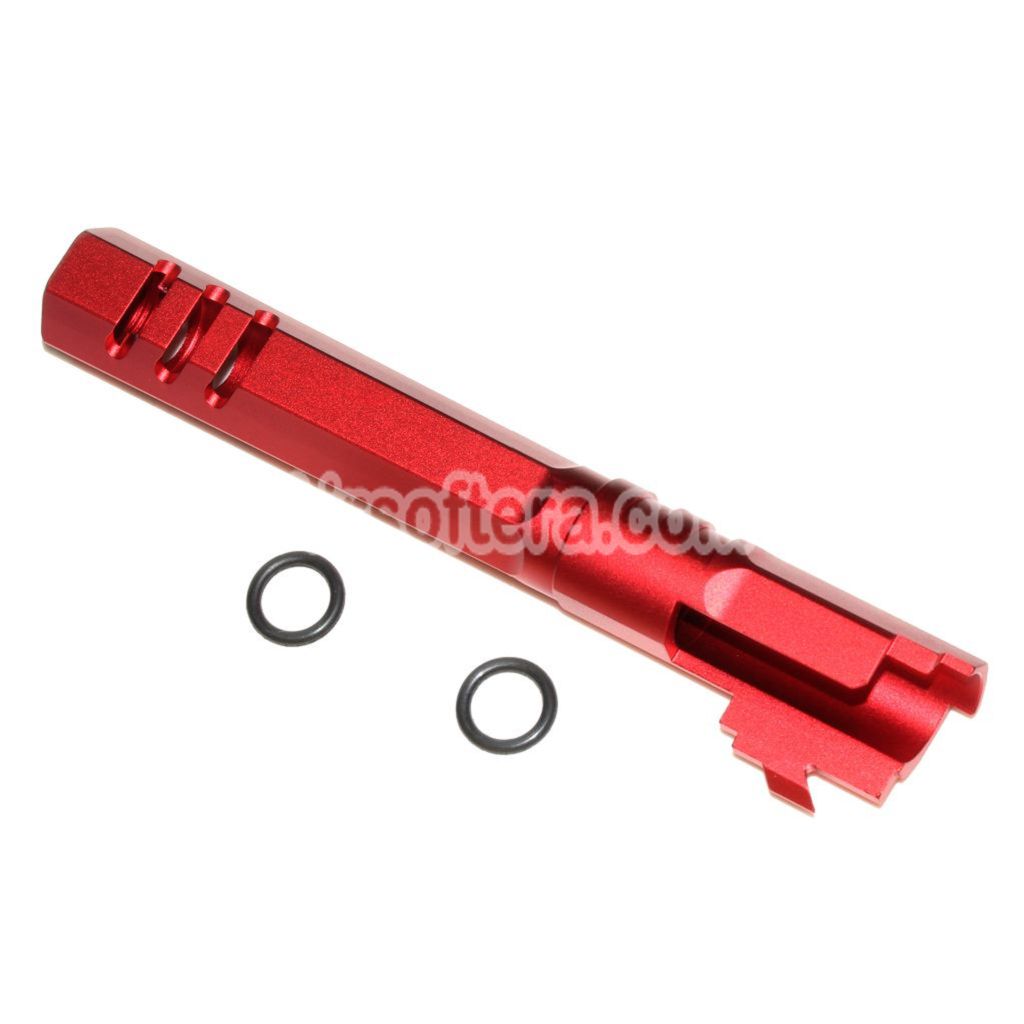 Airsoft 5KU 5" 123/127mm CNC Hexagon Outer Barrel +11mm CW for Armorer Works AW WE-TECH Tokyo Marui Hi-Capa 5.1 GBB Pistol Red