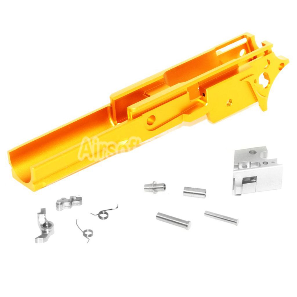 Airsoft 5KU CNC Aluminum Middle Frame Type-3 for Tokyo Marui Hi-Capa Series GBB Pistols Gold