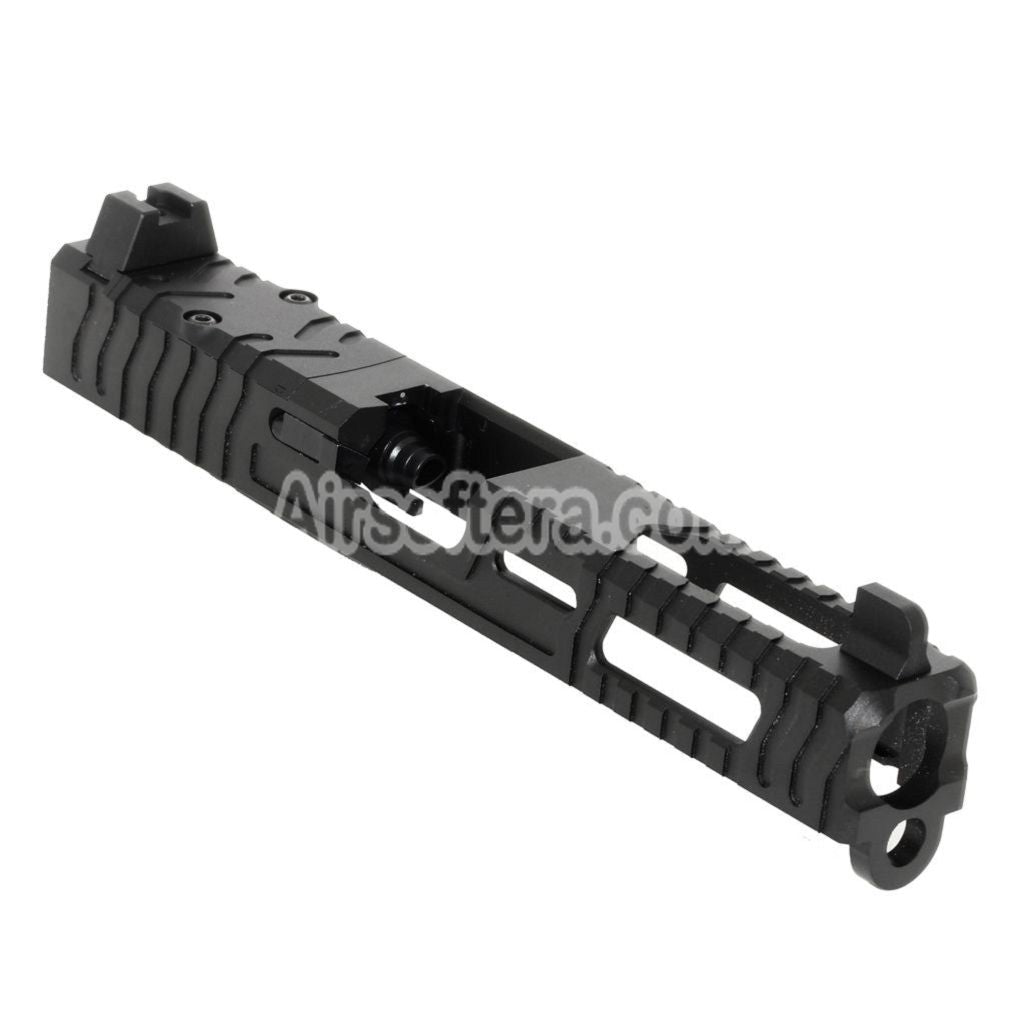 Airsoft 5KU CNC Aluminum 9INE RMR Ready Barrel Slide Set For WE Tokyo Marui G17 Gen3 GBB Pistols Black