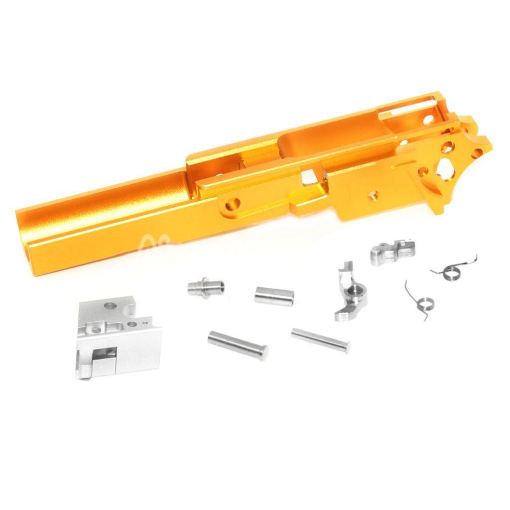 Airsoft 5KU CNC Aluminum Middle Frame Type-2 Infinity for Tokyo Marui Hi-Capa Series GBB Pistols Gold