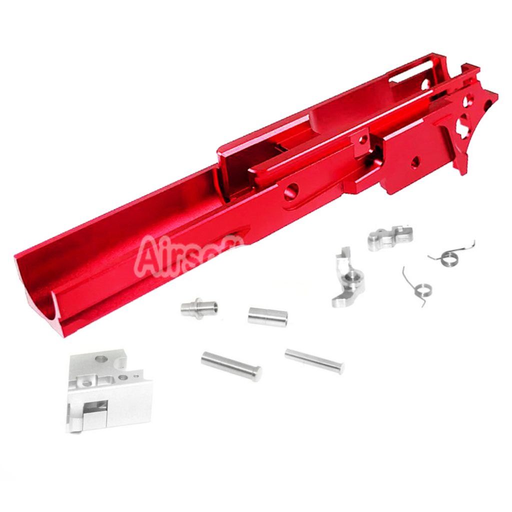 Airsoft 5KU CNC Aluminum Middle Frame Type-4 2011 for Tokyo Marui Hi-Capa Series GBB Pistols Red