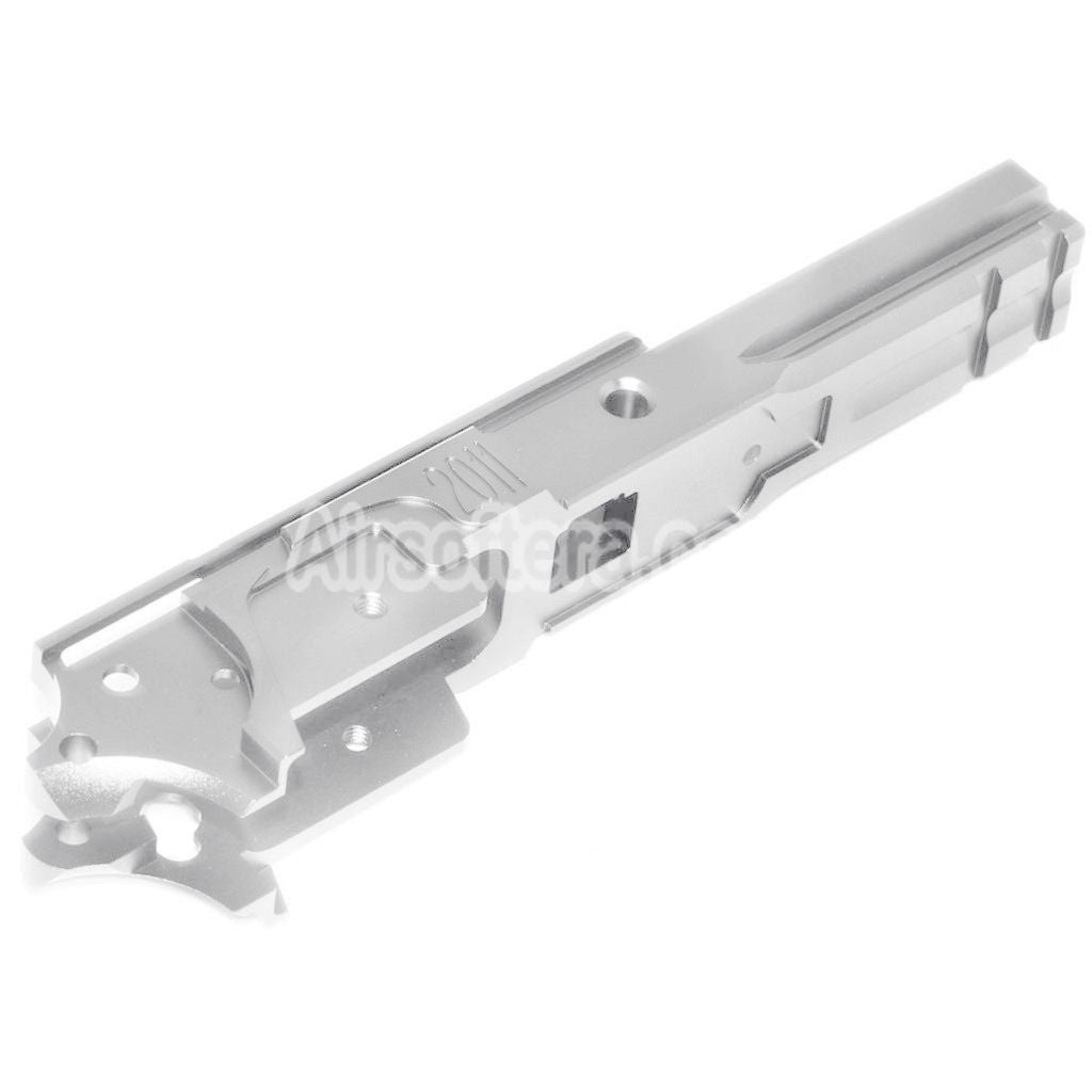 Airsoft 5KU CNC Aluminum Middle Frame Type-4 2011 for Tokyo Marui Hi-Capa Series GBB Pistols Silver