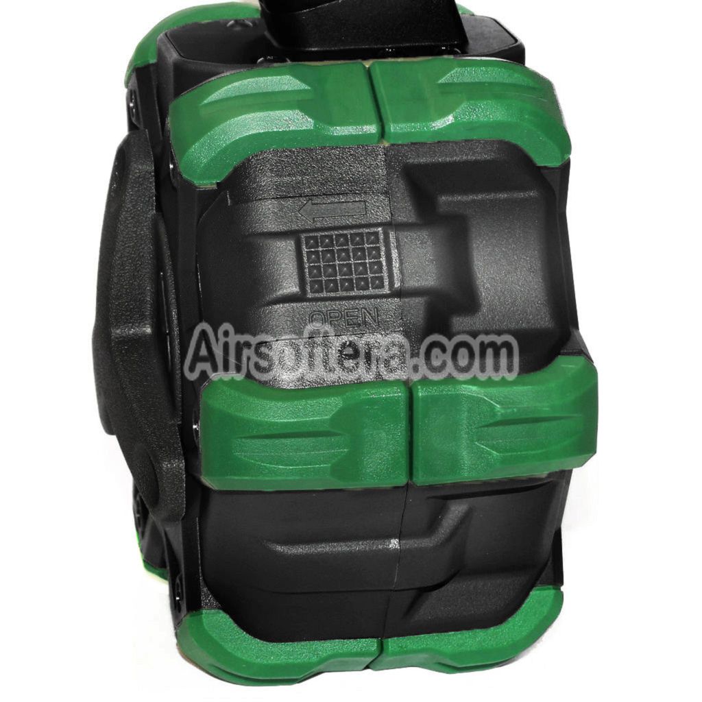 Airsoft WE 350rd Gas Drum Magazine for ISSC M22 / EMG SAI BLU / E&C / APS / ARMY / BELL / UMAREX / Elite force / VFC / AW / WE / Tokyo Marui G17 G18C G-Series GBB Pistol Black/Green