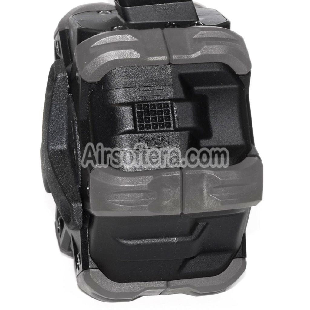 Airsoft WE 350rd Gas Drum Magazine for ISSC M22 / EMG SAI BLU / E&C / APS / ARMY / BELL / UMAREX / Elite force / VFC / AW / WE / Tokyo Marui G17 G18C G-Series GBB Pistol Black/Gray