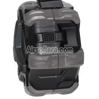 Airsoft WE 350rd Gas Drum Magazine for BELL / E&C / ARMY R501 R601 / KJ KP-05 / Zeon / EMG SAI / AW / WE / Tokyo Marui Hi-Capa GBB Pistol Black/Gray