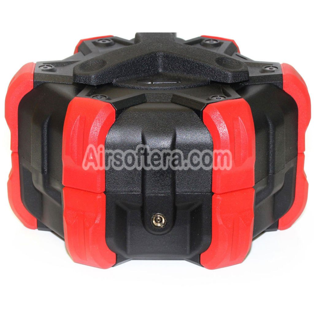 Airsoft WE 350rd Gas Drum Magazine for BELL / E&C / ARMY R501 R601 / KJ KP-05 / Zeon / EMG SAI / AW / WE / Tokyo Marui Hi-Capa GBB Pistol Black/Red