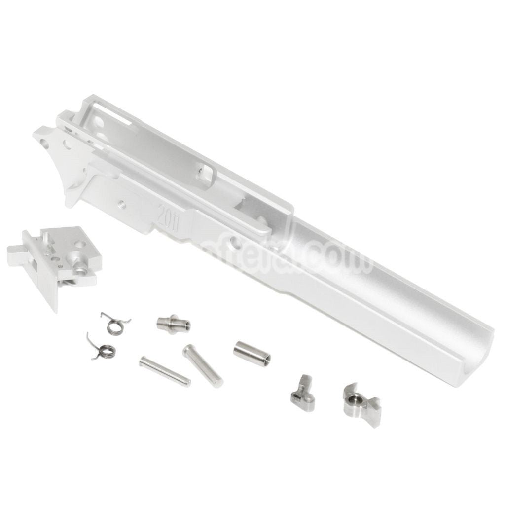 Airsoft 5KU CNC Aluminum Middle Frame 2011 Type-1 For Tokyo Marui Hi-Capa Series GBB Pistols Silver