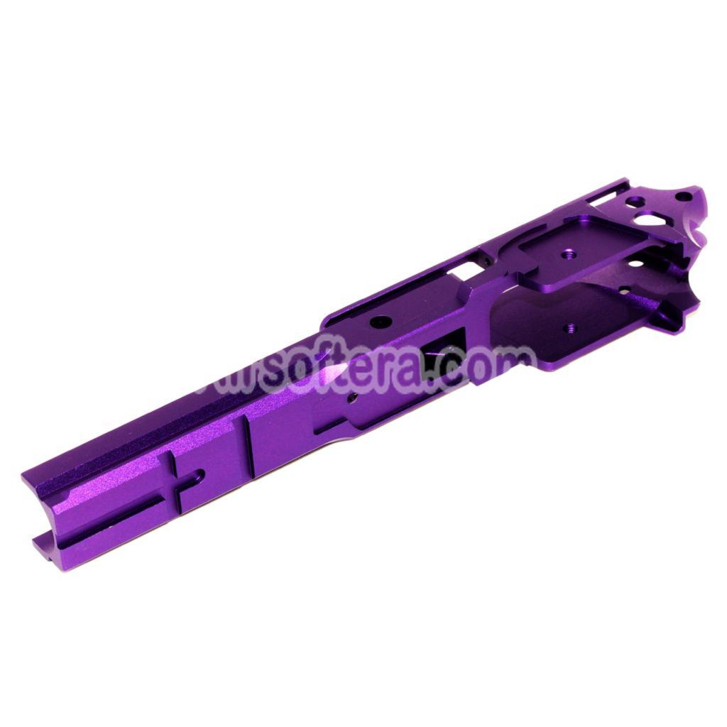 Airsoft 5KU CNC Aluminum Middle Frame Under Rail Version Type-2 For Tokyo Marui Hi-Capa Series GBB Pistols Purple