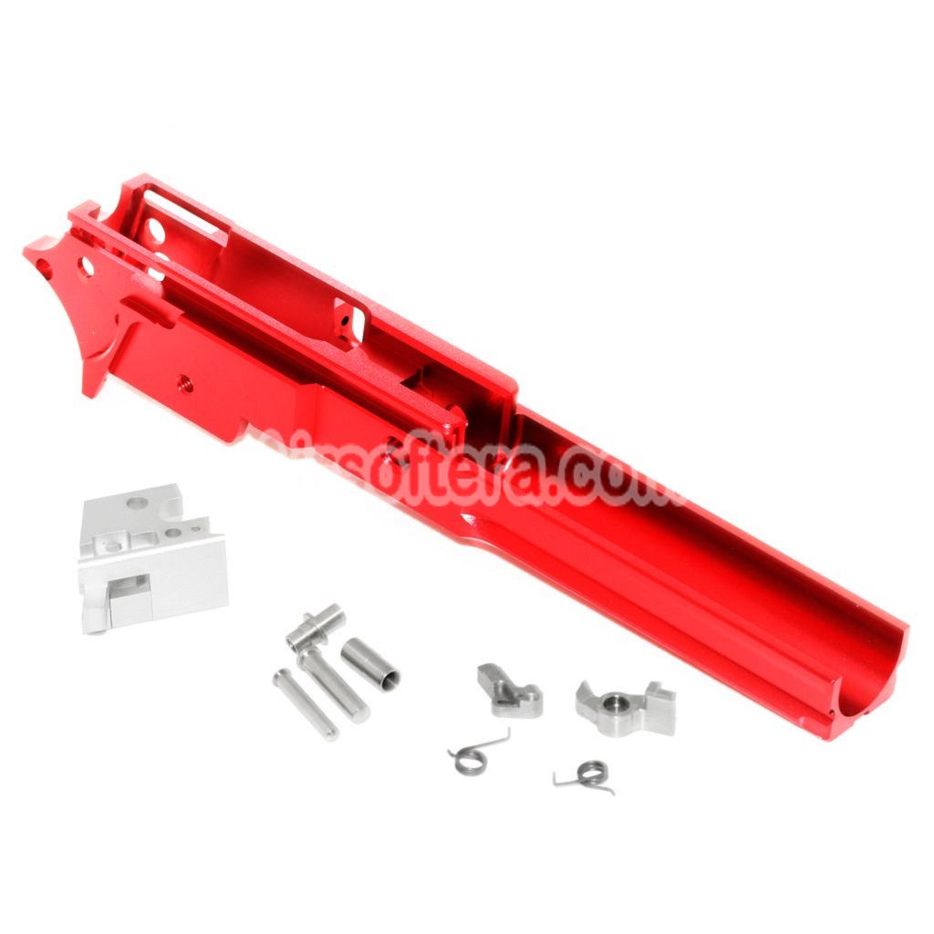 Airsoft 5KU CNC Aluminum Middle Frame Under Rail Version Type-2 For Tokyo Marui Hi-Capa Series GBB Pistols Red