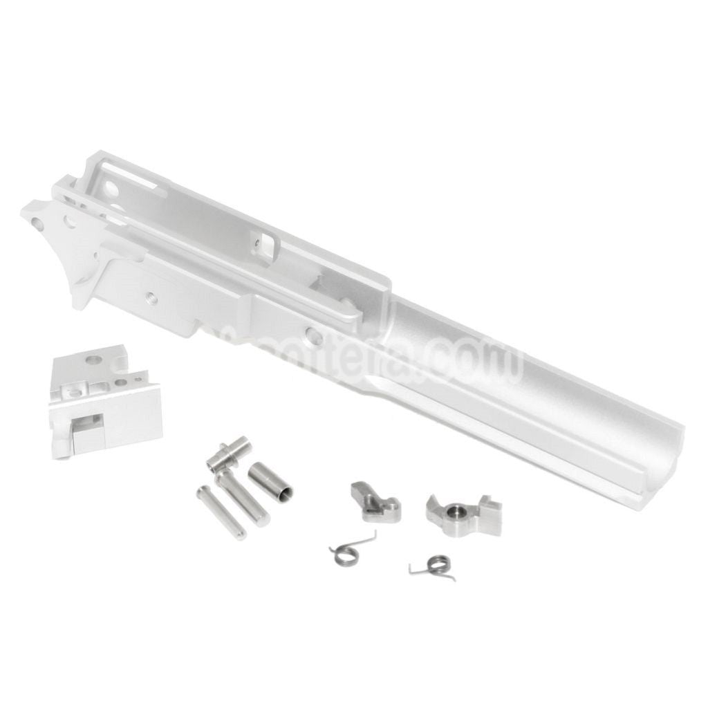 Airsoft 5KU CNC Aluminum Middle Frame Under Rail Version Type-2 For Tokyo Marui Hi-Capa Series GBB Pistols Silver