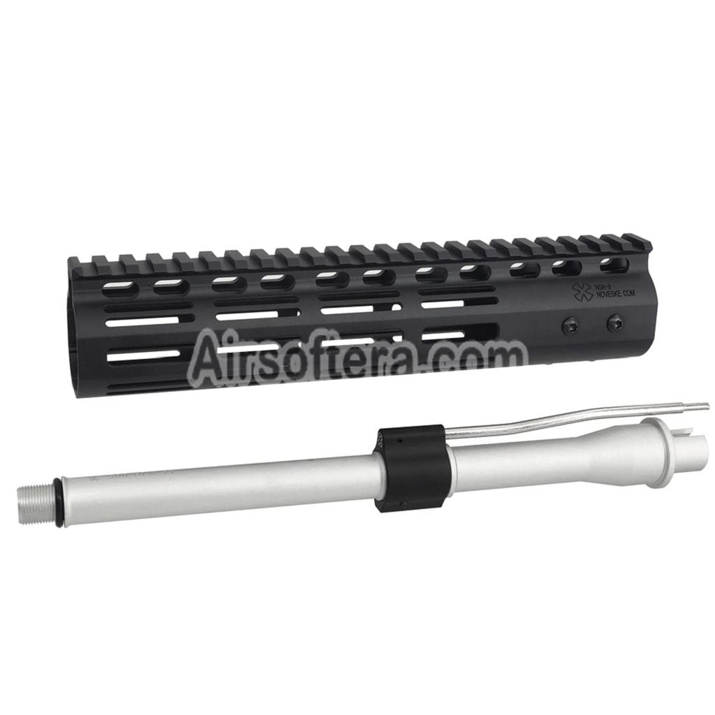 Airsoft CYMA CGS Noveske N4 9.5" M-Lok Handguard Rail System with Outer Barrel For CYMA CGS AR M4 Tokyo Marui M4 MWS GBB Rifles Black