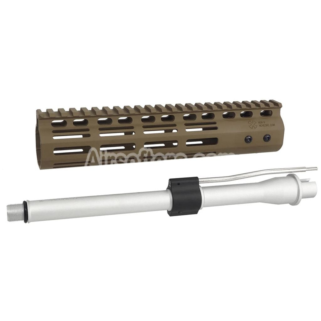 Airsoft CYMA CGS Noveske N4 9.5" M-Lok Handguard Rail System with Outer Barrel For CYMA CGS AR M4 Tokyo Marui M4 MWS GBB Rifles FDE