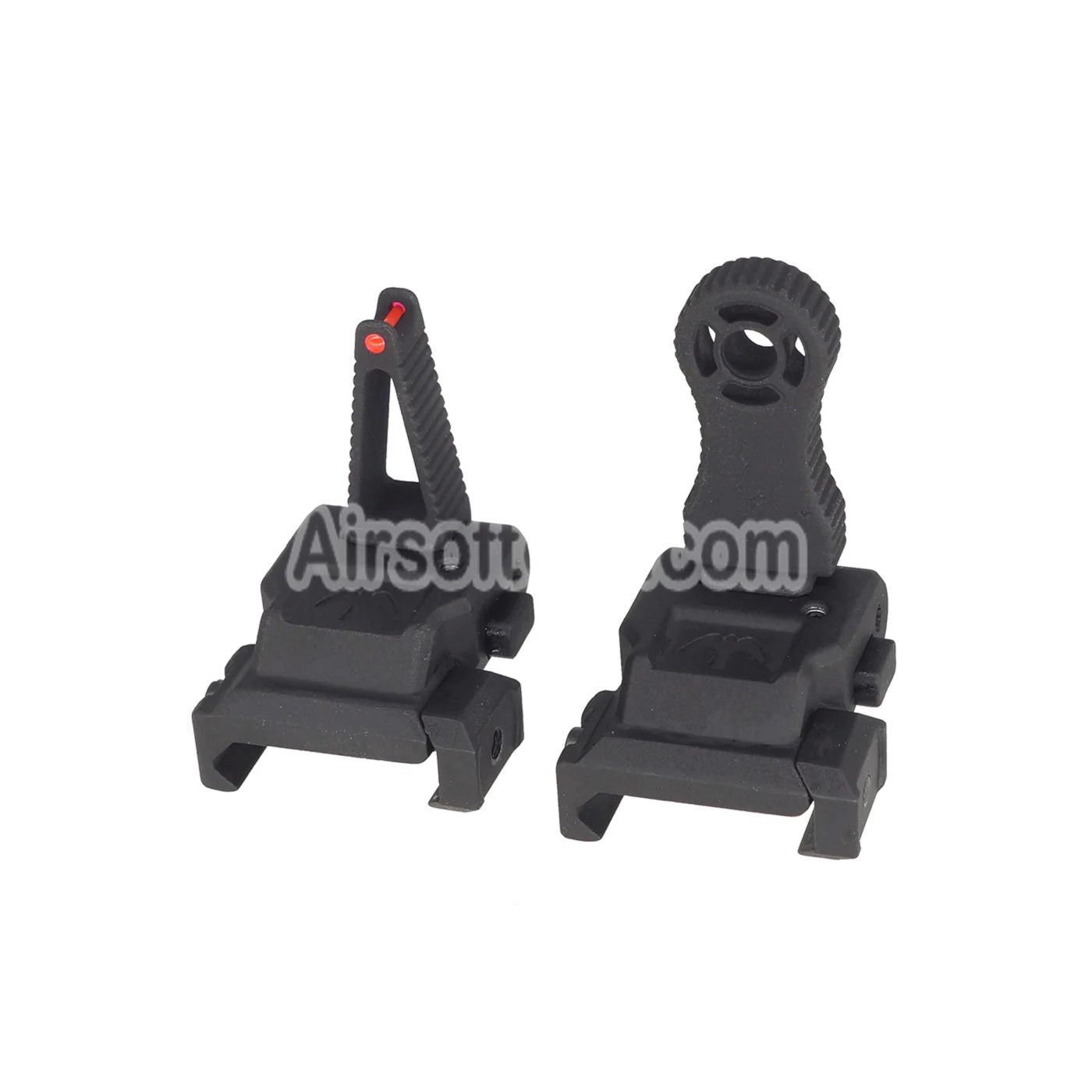 Airsoft APS Falcon Flip Up Optic Fiber Front Rear Sight For 20mm 1913 Picatinny Rail M4 M16 AEG Rifles